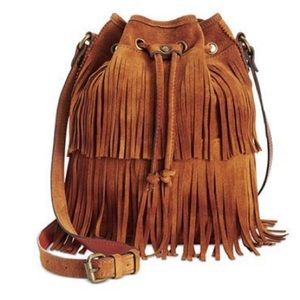 Patricia Nash tan 'bronte' Fringe Bucket Bag